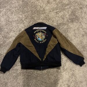 Vintage Cripple Creek PBR Jacket XXL 2XL Bull Riding Bud Light Varsity Y2K